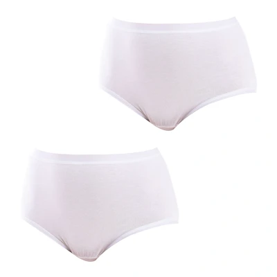 Image of Kisses&amp;Love Pack 2 WoMens bamboo briefs Q EN908 White Cotton Size 3XL