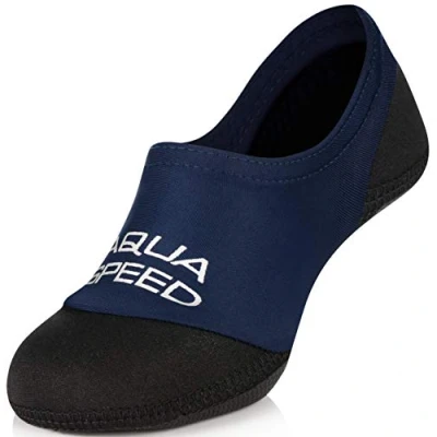 Image of aqua Speed NEO socks children women men Neoprene Non slip sole Elastic Light dark blue/black Size:30/31