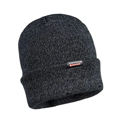Image of Portwest Reflective Knit Hat, Insulatex Lined Black