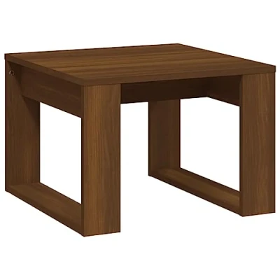 Image of vidaXL Side Table Brown Oak Square Shape, Engineered Wood 50x50x35 cm, Modern Design for Living Room, Office, Lounge, Couch, Tea End, Sofa Console