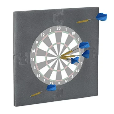Image of Relaxdays Unisex Adult&#039;s Surround R6 Wall Protection for 45 cm Dartboard, EVA Dart Collection Ring HBT: 71 x 3 cm, Grey, 1 Item 10021530_111