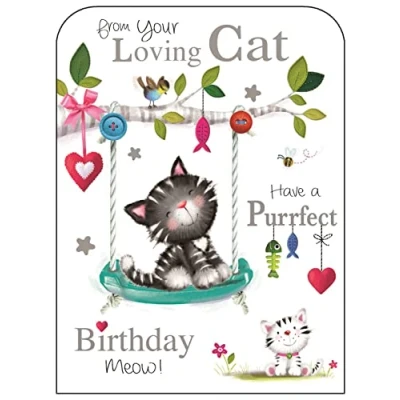 Image of Jonny Javelin from Your Loving Cat Have A Purrfect Birthday Card