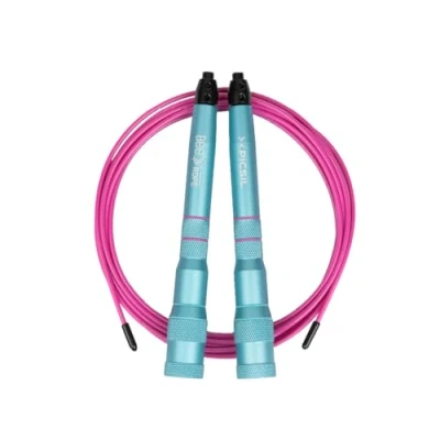 Image of PICSIL BEE High Speed Skipping Rope, Light Rope Made of Aluminum, Just 7.4 Ounces, Self Adjusting System, Cross Training, Boxing, Fitness, Adaptable for Men, Women and Children (New Blue)