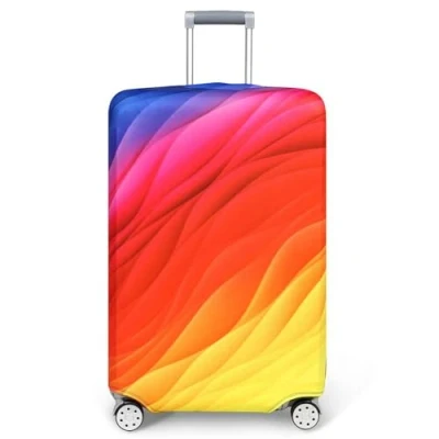 Image of Printed Design Travel Trolley Case Cover Protector Washable Suitcase Luggage Storage Covers for 18 32 Inch (rainbow river, XL 29&quot; 32&quot; inches case)