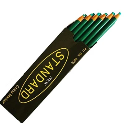 Image of HAND ® 12 Non Sharpening Wax China Marker Pencil, Green Colour 17cm
