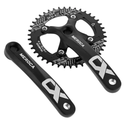 Image of SURIEEN 42T Mountain Bike 170mm Square Crankset, Single Speed 104 BCD Crank Arm Set for bike, Road Folding MTB, BMX
