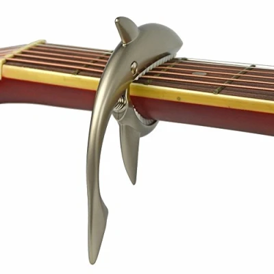 Image of Shark Capo,Zinc Alloy Tone Clip for Acoustic,Folk,Electric Guitar and Ukulele (Gray)
