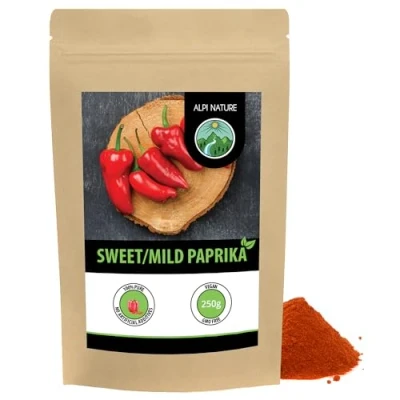 Image of sweet paprika (250g, 8.8oz), ground paprika, powder in resealable packaging