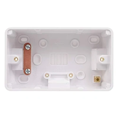 Image of Schneider Electric Lisse White Moulded (LWM) Designed to fit Range Wiring Devices Durable Anti Microbial Urea Construction 2 Gang surface pattress box, 40mm GGBL9247S