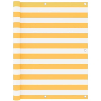Image of vidaXL Balcony Screen White and Yellow 120x400 cm Oxford Fabric