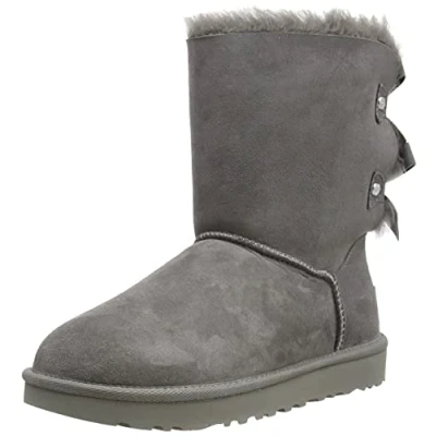 Image of UGG Women&#039;s Bailey Bow Ribbon CLASSIC BOOT, Grey, 6 UK