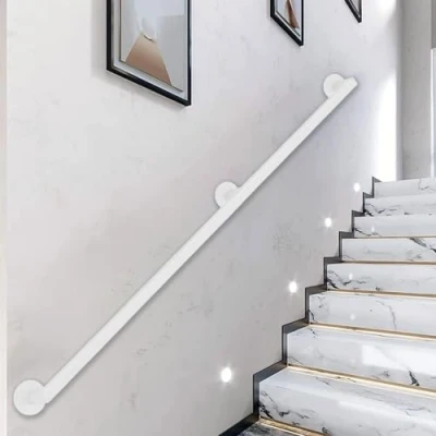 Image of Drsyffsup Handrails for Indoor Stair and Outdoor Steps 1ft 20ft Wrought Iron Staircases Railing Stairs Handrail Banister Villa Loft Corridor External Safety Hand Rails(10ft/300cm)