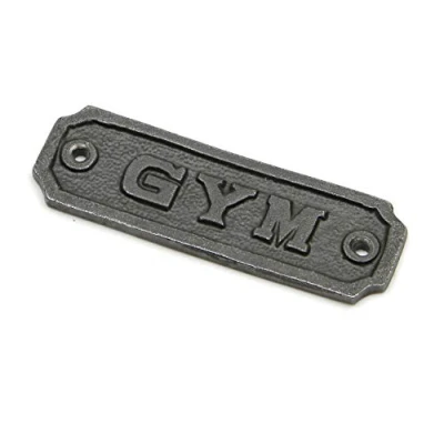 Image of Oakcrafts Cast Iron Gym Door Sign 106mm x 35mm