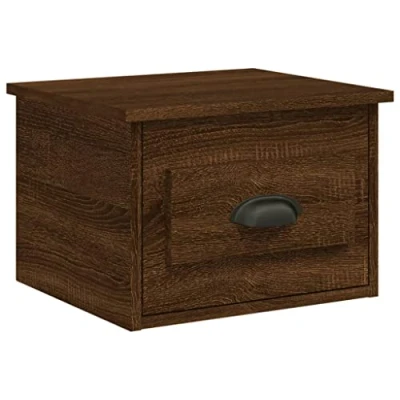 Image of vidaXL Wall mounted Bedside Cabinet Brown Oak 41.5x36x28cm