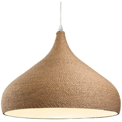 Image of Coast 1 Light Dome Ceiling Pendant Brown Rope, E27
