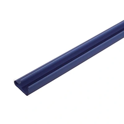 Image of 23 X SLATWALLSlatSlotSLATTED Wall Board PlasticPVC ClipSlidePush in Inserts (Navy Blue)
