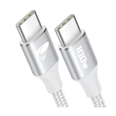 Image of USB C to C, 100W USBC Cable 2M PD Fast Charging Type Charger Charge Data Lead for iPhone 15 Pro Max,MacBook Air,iPad Air,Samsung S24 S23 S22 S21 Ultra etc