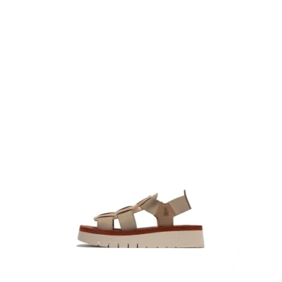 Image of Fly London Women&#039;s SAMB245FLY Sandal, Taupe/Taupe/Brick, 6 UK