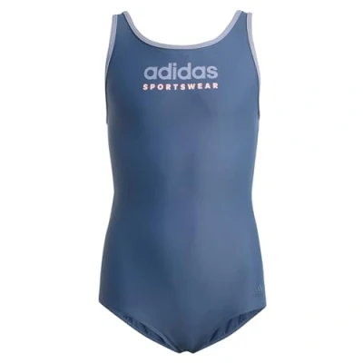 Image of adidas Girl&#039;s Sportswear U Back Swimsuit Kids, preloved Ink/Silver Violet, 5 6 Years
