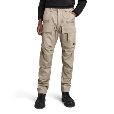 Image of G STAR RAW Men&#039;s 3D Regular Tapered Cargo Pants, Grey (elephant skin D23636 D384 G106), 28W / 32L