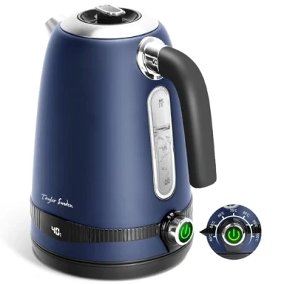 Image of Taylor Swoden Electric Kettle, 7 Variable Temperature (40C 100C), 1.7L Fast Boil Quiet Kettles, 2 Hours Keep Warm, Stainless Steel Kettle Cordless, Dry Protection, 2200W Sinbad