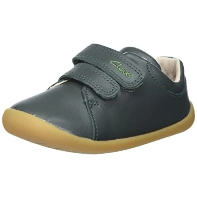 Image of Clarks Boy&#039;s Roamer Craft T Sneaker, Green Leather, 2.5 UK Child Wide