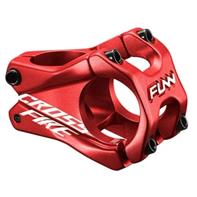 Image of Funn Crossfire Mountain Bike stem with 31.8mm Bar Clamp Durable and Lightweight Alloy for BMX Bike, Length 35mm (Red)