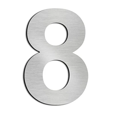 Image of nanlyiau 3in Adhesive number Mailbox numbers Stainless Steel House door made of solid SUS304 silver Height 7.5cm/3in(8)
