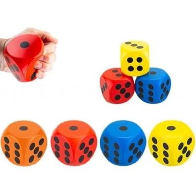 Image of PMS 549163 Squishy Dice Stress Relief Toy 5.5cm (1 Count) Assorted Colors, Multicolor