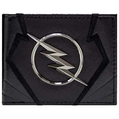 Image of The Flash Zoom Emblem Jay Garrick Metal Bolt Wallet Bi Fold ID &amp; Card Holder, Black