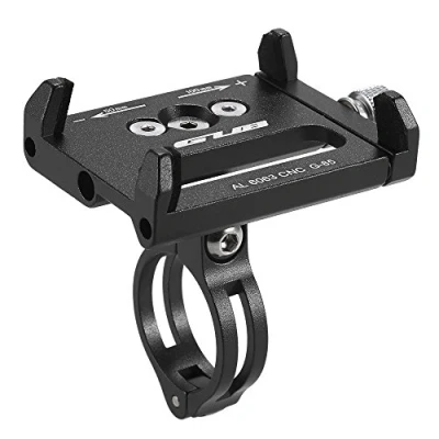 Image of Lixada Universal Adjustable Phone Holder GPS Bracket Cradle Clamp for Mountain Bike (Black)