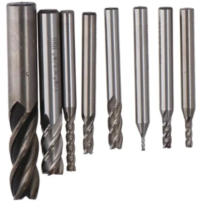 Image of Fudeshe 8Pcs Carbide End Mills Set,1/8&quot; 3/16&quot; 1/4&quot; 5/16&quot; 3/8&quot; 1/2&quot; 5/32&quot; 1/16&quot; Blade Diameter
