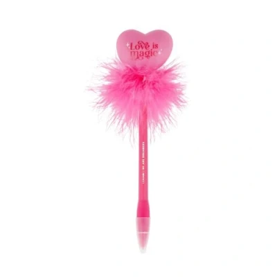 Image of Legami Ballpoint Pen with Bright Heart, Love is Magic, Pink Ink, Led Writing for Children and Adults, 0.7 mm Tip, Heart