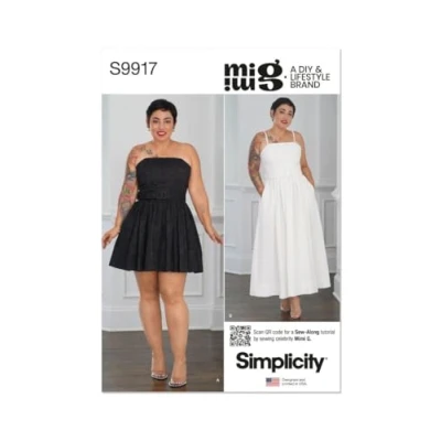 Image of SIMPLICITY Sewing Pattern SS9917Y5 Misses&#039; Dresses and Belt by Mimi G Style Y5 (18 20 22 24 26)