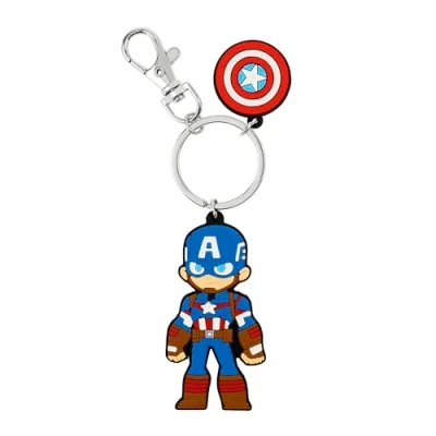 Image of Avengers Captain America Cartoon Silicone Red and Blue Charm Keychain GH00332RL.PH