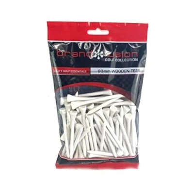 Image of Brand Fusion Unisex 83mm White Wooden Golf Tees 83 mm, White, UK