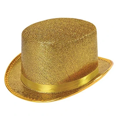 Image of Bristol Novelty BH467 Gold Top Hat Lurex, Unisex Adult, One Size