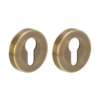 Image of HANDLEZONE® 2 Pack Euro Cylinder Door Lock Key Escutcheon Covers Antique Bronze