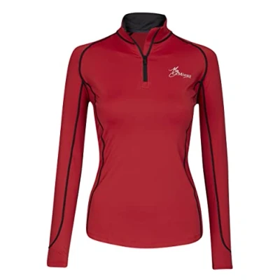 Image of LeMieux Women’s Base Layer Top Long Sleeve Athletic Thermal Shirts Equestrian Apparel &amp; Gear for Horseback Riding (Chilli/UK06)