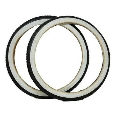 Image of Pair Rare 16 x 1 3/8 (37 349) Early Moulton Whitewall Bike Tyres