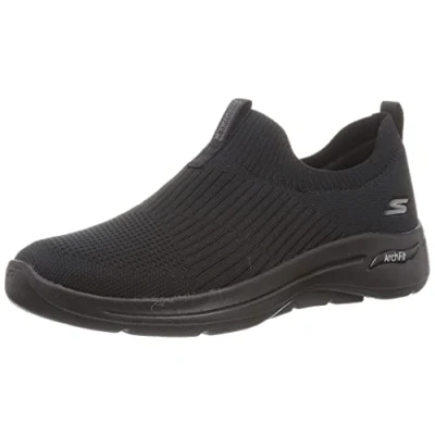 Image of Skechers Performance GO WALK ARCH FIT Stretch SLIP ON Walking trainers, Women&#039;s, Size: 2, Black Textile