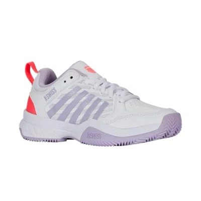 Image of K Swiss Women&#039;s Court Express 2 Tennis Shoe, Wht Orchidpetal Nblaze, 5.5 UK