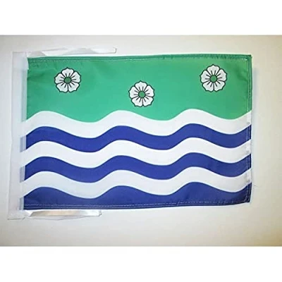 Image of AZ Flag Cumberland County 18&#039;&#039; x 12&#039;&#039; 100% Polyester of England Small Banner with Two Cords Fade Resistant Vivid Colors 18x12 in 45x30 Cm
