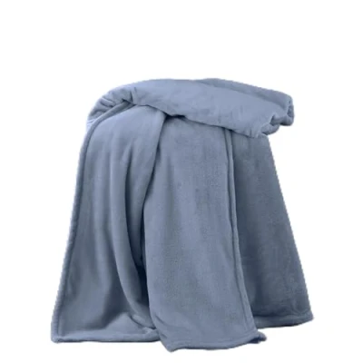Image of Catherine Lansfield Raschel Velvet Touch 130x170cm Blanket Throw Blue