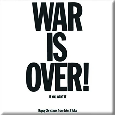 Image of John Lennon Metal Fridge Magnet War Is Over Fan Gift Album Official