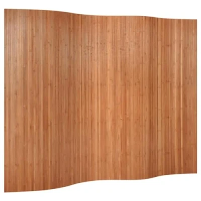 Image of vidaXL Room Divider Brown 165x250 cm Bamboo Privacy Screen/Partition for Living Room, Bedroom, Office Natural, Durable, Roll Up Design