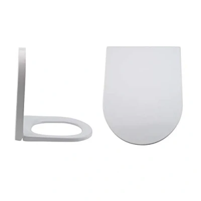Image of Milano Rivington Modern White Toilet WC Quick Release Soft Close Seat 360mm x 445mm