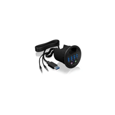 Image of Tisch Hub 4x USB 3.0 Type A mit Audio Ein /Ausgang ICY BOX