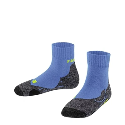 Image of FALKE Unisex Kids TK2 Short K SSO Wool Thick Anti Blister 1 Pair Hiking Socks, Blue (Blue Note 6545), 12 2.5