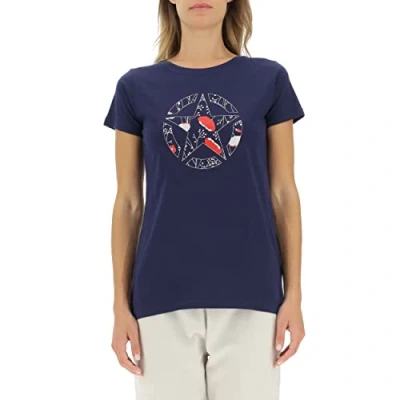 Image of JEEP Women&#039;s J Woman T Shirt Star Botanical Print J22W, Deep Blue, XL